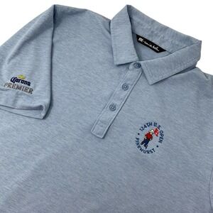 Travis Mathew Mens L Golf Polo Shirt Short Sleeve Pinehurst US Open Corona Blue